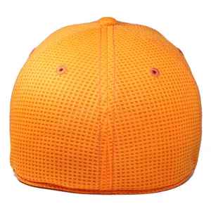 Tùy Chỉnh Chất Lượng Cao Đàn Hồi Golf Cap 6-Panel Trống Trang Bị Orange Baseball Cap