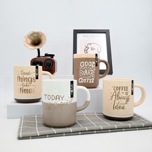 Tasse à café en céramique émaillée de couleur bicolore de 15oz avec conception résistante à la cire Tasse de couleur mate personnalisée avec impression en soie - Product Image 1