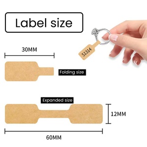 Hình dạng tùy chỉnh <span class=keywords><strong>PVC</strong></span> đồ trang sức làm xáo trộn bằng chứng theo dõi An ninh <span class=keywords><strong>tag</strong></span> 500 cái/cuộn đồ trang sức nhãn có thể in đồ trang sức mã vạch nhãn - Product Image 2