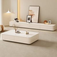 Meuble de salon moderne et luxueux pour la maison Meuble TV en ardoise et table basse combinés pour petits appartements Utilisation légère sur pied