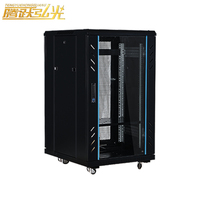 Armoire de serveur à profondeur étendue 1000 mm avec porte verrouillable en verre trempé et roulettes pour serveur de communication