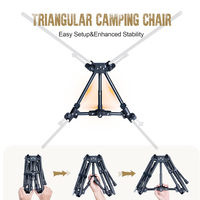 Chaise triangulaire en aluminium 7075 ultralégère personnalisée, dossier haut, confortable, chaise de camping Moon, portable, durable, sac de transport