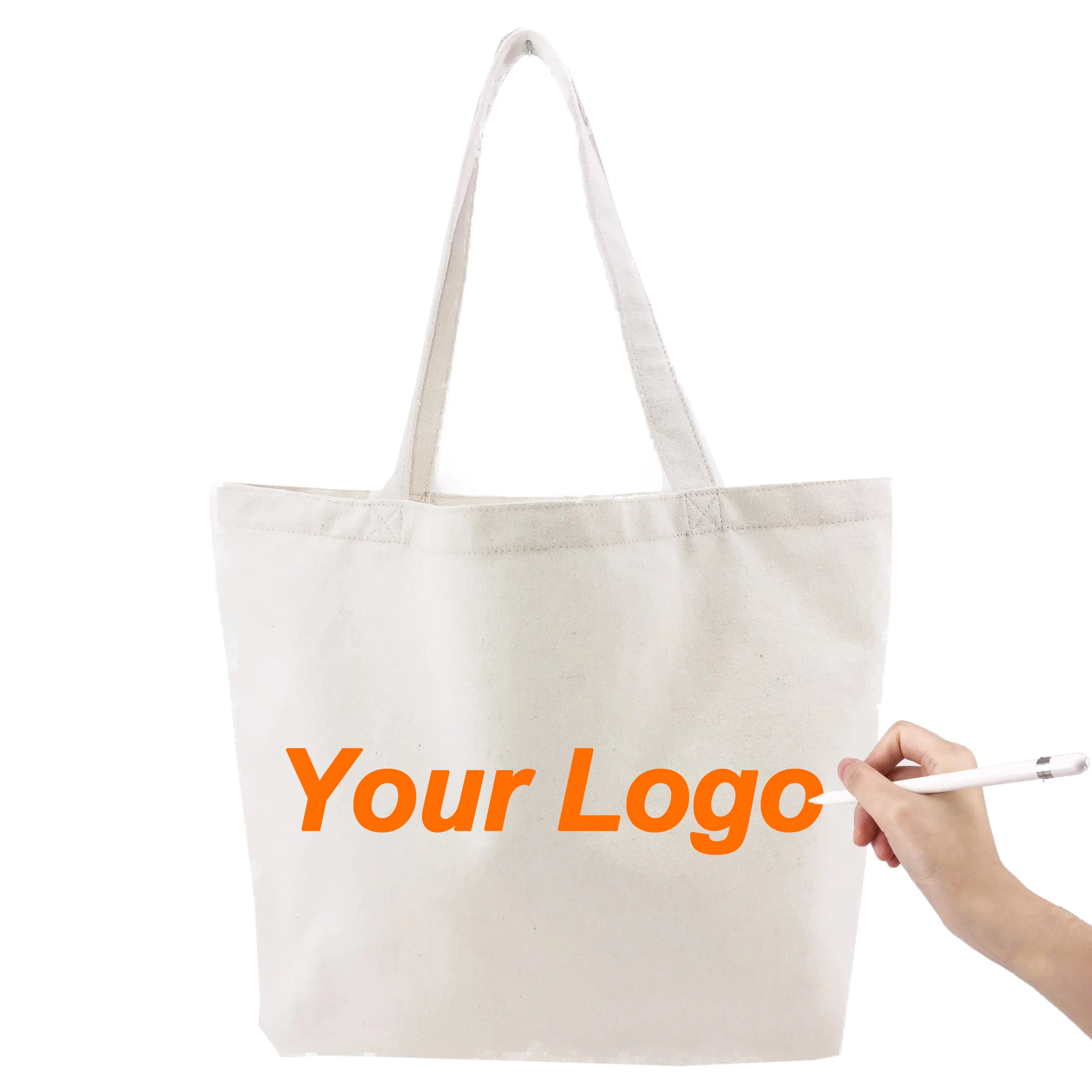 تخصيص صديقة للبيئة قابلة لإعادة الاستخدام حقيبة تسوق الترويجية فارغة حمل الحقائب مع شعار مخصوص مطبوع