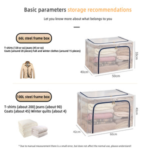 Organizador Retangular de Tecido PVC à Prova d'Água de <span class=keywords><strong>80L</strong></span> com Estrutura de Aço e Cabeça Metálica Dobrável para Armazenamento de Roupas - Product Image 6