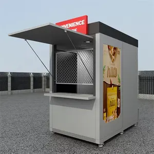 Prefabricated Kiosk Fast Food Booth Toll Booth with Barometric Windows for Sale Items