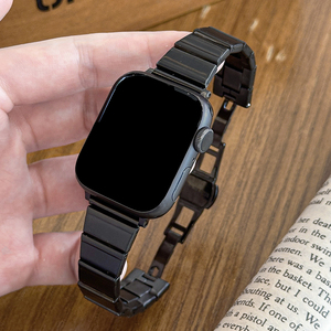 Correa Elegante y Delgada de Metal Dorado Lionorm para Mujer, Brazalete de Cadena Ajustable y Elegante para Reloj <span class=keywords><strong>Apple</strong></span> IWatch 10/9/8/7/6/5 - Product Image 4