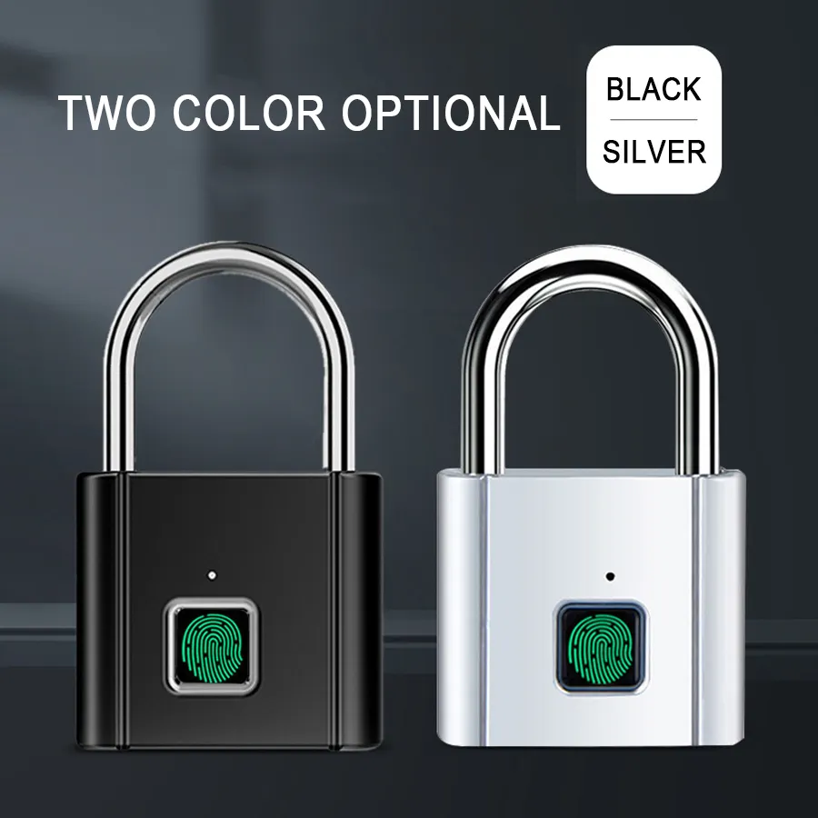 USB Charge Waterproof Keyless Touch Luggage Safety Cabinet Pad Lock Security Biometric Smart Fingerprint Padlocks