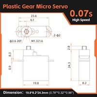 Moteur sans noyau haute vitesse Kpower P0043 0,9 kg 0,07 sec, servo miniature sans noyau 4,3 g pour avion RC, planeur, avion