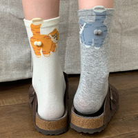 Chaussettes à motif de chat mignon pour femmes, chaussettes au design original, chaussettes d'anime 3D, motif tridimensionnel, chaussettes de dessin animé