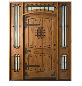 Porte Francesi in Legno Massello Impermeabili Stile Fattoria, Popolari in Nord America, con Porta d'Ingresso Decorativa - Product Image 4