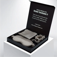 Coffret Cadeau de Luxe en Soie Personnalisé avec Logo Comprenant des Chouchous, une Taie d'Oreiller et un Masque de Sommeil, Ensemble Cadeau Taie d'Oreiller 100% Pure Soie de Mûrier