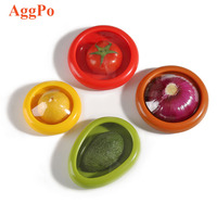 4 paquets de récipients de stockage avec couvercles-Réfrigérateur Boîte de conservation de fruits et légumes scellée par film transparent