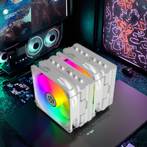 Ventilador de Radiador para Juegos ZeroMaster ARGB, Enfriador Doble de 6 Tubos de Calor, Enfriador de CPU de Alta Gama con Rodamiento Fluido de Cobre - Product Image 4