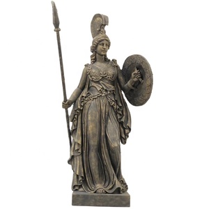 Square outdoor large fiberglass greek lady statue of Athena