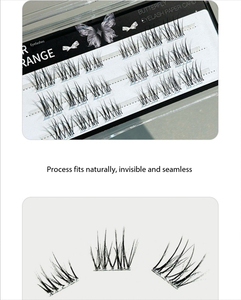 Clusters <span class=keywords><strong>de</strong></span> cils supérieurs House Brand Mint Wisp – Effet œil <span class=keywords><strong>de</strong></span> chat naturel léger et liftant pour usage quotidien, 20 mm, option personnalisée, 3D brillant - Product Image 4