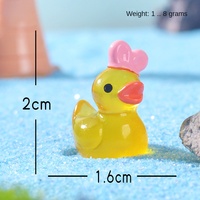 Patung bebek Resin, ramah lingkungan Dekorasi tangki ikan bebek kuning untuk Natal Bonsai berdaging