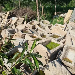 बगीचे से सजाए गए बेसिन आउटडोर गार्डन स्टोन सिंक ग्रेनाइट प्राचीन फव्वारा या गार्डन