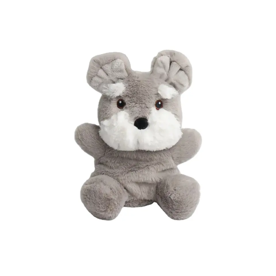 2023 nuevo diseño perro de peluche de juguete animales Schnauzer de peluche al por mayor 13cm de altura juguetes de animales de peluche para niños y adultos muñecas de regalo