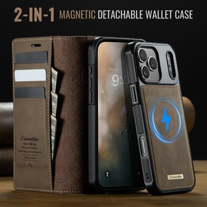 Étui portefeuille magnétique en cuir pour <span class=keywords><strong>iPhone</strong></span> 17 Pro Max 16 15 14 Plus 13 12 11 avec chargement sans fil et compartiments pour cartes - Product Image 3