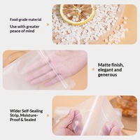Kantong Plastik Zip Lock Transparan Berlapis Es Food Grade, Kantong Plastik Matte yang Dapat Ditutup Kembali untuk Kemasan Teh Bunga, Buah Kering, dan Camilan