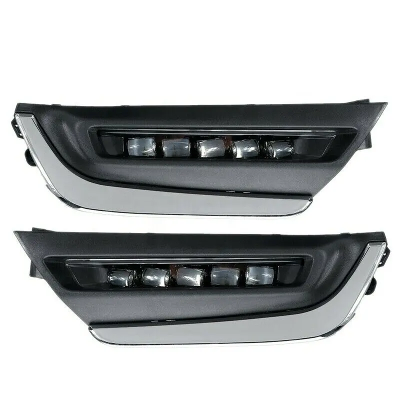 1Pair DRL Led Daytime Running Light Bumper信号ライトFog LampためHonda Cr-V Crv 2017 2018日光12v自動車部品LED