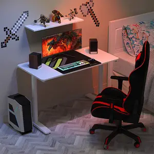 Vekin mobilya beyaz oyun masası ayakta PC dizüstü bilgisayar masası çok fonksiyonlu ev ofis oyun masası