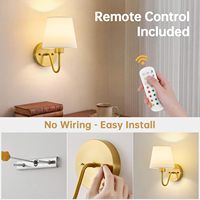 Applique murale sans fil rechargeable et dimmable, lampe murale à piles avec télécommande pour chambre et salon