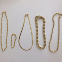 Collier chaîne torsadée en corde épaisse en laiton plaqué or 18 carats