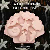 Chine fabricant prix usine mer créature/vie marine en forme de pâtisserie moules en silicone pour gâteau gâteau outils