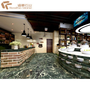 Precio de fábrica Piedra de lujo <span class=keywords><strong>Italia</strong></span> Pradas Losas de mármol verde oscuro para el hogar Decoración de alto grado - Product Image 4