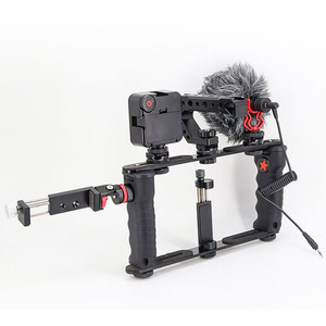Cage de téléphone universelle Kit de montage vidéo pour Smartphone avec poignées Stabilisateur de boîtier de vlogging pour vidéaste - Product Image 2