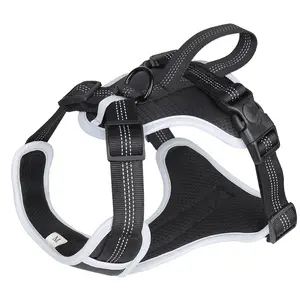 Atacado Nova chegada Reflective Dog Harness Leva Pet Soft Mesh Vest Respirar Arnês Ajustável Dog Vest Harness