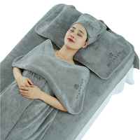 Lot de 6 serviettes de salon en microfibres grises personnalisées avec impression laser super douces à séchage rapide Dédouanement complet