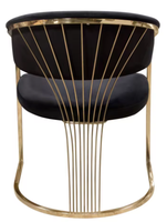 Yeni tasarlanmış Modern stil döşemeli siyah kadife altın Metal kol sandalye oturma odası Accent yemek sandalye ev otel için