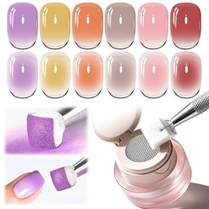 Kit de vernis gel Cushion Painting 6 couleurs pour le nail art, usage professionnel et à domicile - Product Image 1