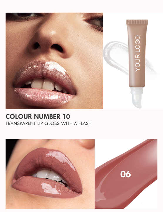 SPF Customized Logo Vegan Lip Oil Fruit Flavor Moisturizing Makeup Private Label liquid lip balm