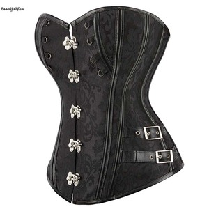 Chiusura frontale in metallo 14 lische <span class=keywords><strong>di</strong></span> pesce Bustier marrone nero Steampunk abbigliamento da donna in <span class=keywords><strong>pelle</strong></span> <span class=keywords><strong>di</strong></span> pizzo Trimmer corsetto disossato con <span class=keywords><strong>perizoma</strong></span> - Product Image 5