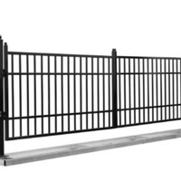Op maat gemaakte poedercoating gecoate smeedijzeren hekwerkpanelen, decoratief sierhekwerk met poort voor tuin en landgoed