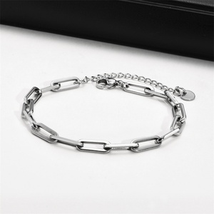 DIY logo Metal Tags Bracelet Stainless Steel Link Chain Bracelets <b>for</b> <b>Men</b> - Product Image 2