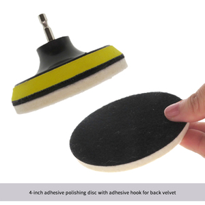 Haute vente 4 pouces 100mm crochet et boucle feutre de laine tampon de polissage laine polissage disque meuleuse <span class=keywords><strong>d</strong></span>'angle pour le polissage de Surface de verre - Product Image 3