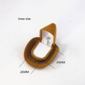 ที่จัดเก็บเครื่องประดับกำมะหยี่ทรงหมวกคาวบอย1ชิ้นกล่องเก็บของหรูหราใหม่กล่องใส่แหวน - Product Image 6