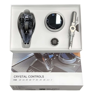 Avec emblème <span class=keywords><strong>M</strong></span> et affichage de vitesse, pommeau de levier de vitesse LED en cristal 3 pièces pour console <span class=keywords><strong>centrale</strong></span> de voiture <span class=keywords><strong>BMW</strong></span> Série F X5 F15 <span class=keywords><strong>X6</strong></span> F16 - Product Image 2