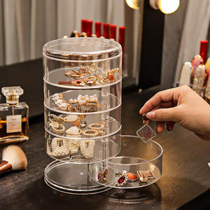 Wholesale Multi-Layer Rotating Storage Box Rack Round Plastic Organizer Jewelry Necklace <strong>Earrings</strong> <strong>Holder</strong> - Product Image 4