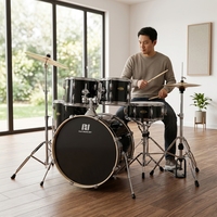 Batterie de percussions acoustiques professionnelle 5 pièces avec matériel complet et cymbales incluses - OEM disponible pour les professionnels et les écoles