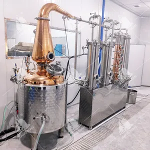 Uísque gin destilador rum refluxo destilação equipamentos 6 "coluna de cobre para 250 l destilação ainda