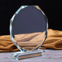 Trophée en cristal de verre rond gravé en 3D, prix personnalisé avec logo, cadeau en cristal de verre
