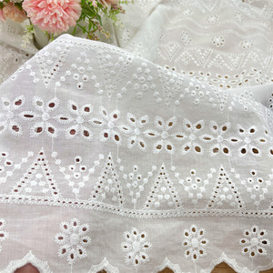 Cotone tinta unita <span class=keywords><strong>intaglio</strong></span> disegni tessuto ricamato in cotone ricamato pizzo abito da donna ricamato in cotone e tessuto di <span class=keywords><strong>lino</strong></span> - Product Image 2