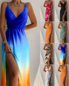 2023 봄 여름 여성 패션 의류 도시 캐주얼 숙녀 인쇄 패턴 스윙 드레스