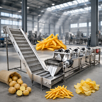 Nieuwe industriële volautomatische productielijn van roestvrij staal voor zoete aardappelchips met hoge productiviteit en voor het maken van diepvriesfrieten
