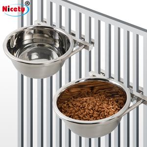 Paslanmaz çelik ağır asılı evcil hayvan kaseleri köpekler kediler için yavru gıda ve su besleyici bulaşık için kanca ile kulübesi sandık kafes - Product Image 5